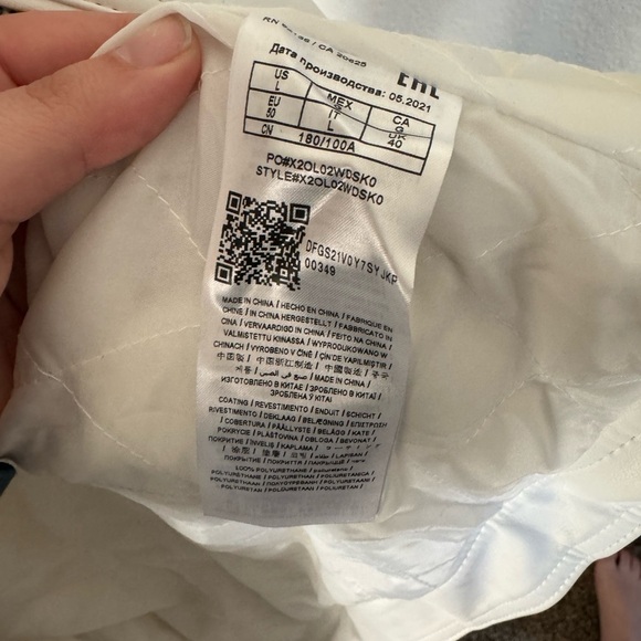 Guess Faux-Leather Moto Jacket, White Sz Large - Picture 3 of 6